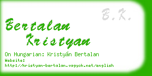 bertalan kristyan business card